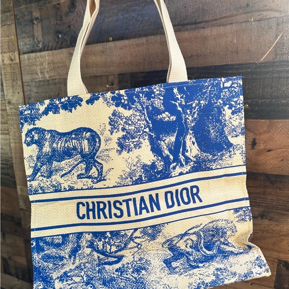 Christian Dior blue Riviera raffia tote - VIP item - Picture 1 of 3